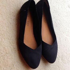 Toms Black Perforated Suede Women's Julie Flats